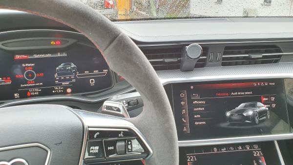 RS-Mount, fahrzeugspezifischer Handyhalter passend für Audi A6-A7-RS6-RS7 C8 ab Baujahr 2019, Made in Germany